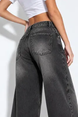 J&KSTORES Straight Wide Leg Geniş Paça Jean