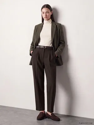 LCW Modest Beli Kemerli Havuç Kesim Kadın Kumaş Pantolon