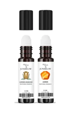 junibeliw 2li Doğal Bitkisel Esansiyel Yağ Roll On Başlıklı Esans Amber Cennet Bahçesi 2x10ml (CİLT IÇİN)
