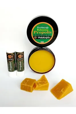 Petekoğlu El Yapımı Propolis Balmumu Zeytinyağı Krem 50ml Ve Propolisli Ballı Doğal Dudak Kremi (2 ADET)