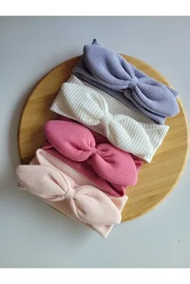 SeherBebeButik Kız Çocuk & Bebek Kaşkorse Tavşan Kulak Bandana 4'lü Set