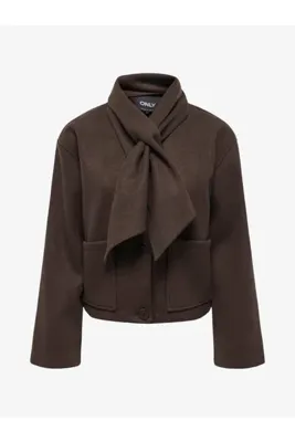 ONLY ONLCARRIE SCARF JACKET OTW Kadın Kahverengi Ceket - 15382557