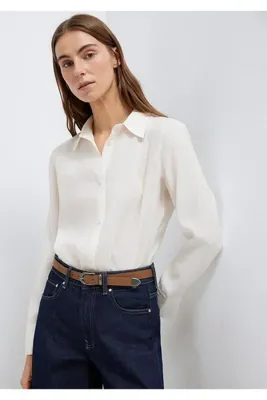 Mavi Ekru (TENCEL™) Liyosel Karışımlı Gömlek Regular Fit / Normal Kesim 1211374-70057