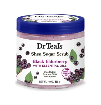 Dr Teals Dr Teal's Shea Sugar Scrub Black Elderberry Vücut Peeling 538 G