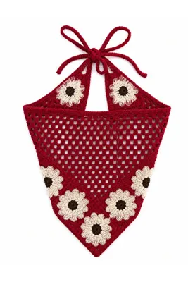 Wega Moda Kadın Çiçek Motifli Bağlamalı Yazlık Bandana Bohem Saç Bandanası Plaj Günlük Kullanım