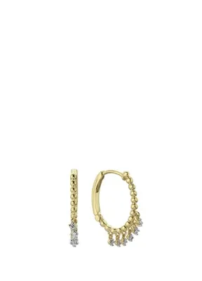 Charms Company Pırlantalı Halka Formlu Kadın Altın Küpe