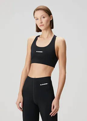 Jil Sander Siyah Logolu Spor Sütyeni