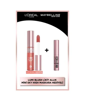 L'Oréal Paris Lumi Işıltılı Likit Allık 630 & Maybelline Sky High Mini Maskara pktbopmdba-9834 Diğer