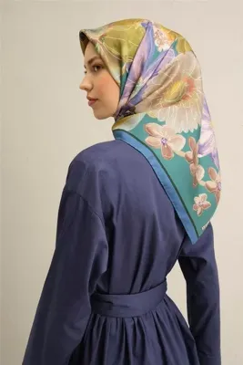 Armine Çiçek Desenli Saf İpek Sura Eşarp 9318D 35