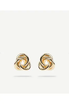 Yargıcı Burgu Detaylı Gold Küpe