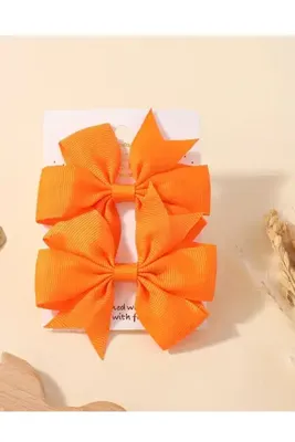 Atılgan Grp Turuncu Bebek Ve Çocuk Klipsli Kurdele Toka Seti - 2'li Set
