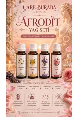 Çare Burada Afrodit Dişil Enerji Yağ Seti (Ylang Ylang & Gül & Lavanta & Yasemin)