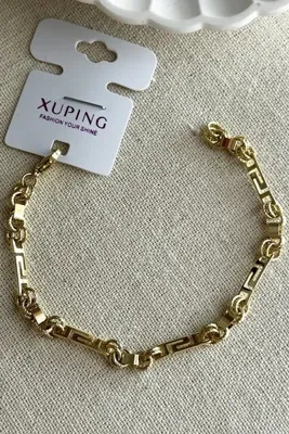 Modacaprea Xuping 14K Grek Geçmeli Zincir Kadın Bileklik 19 cm | Kararmaz Kadın Xuping Takı