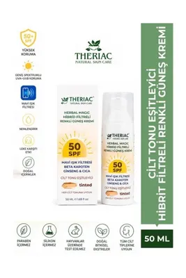 Theriac Herbal Magic Hibrid Filtreli Renkli Güneş Kremi Tinted 50 ml