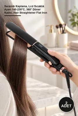 Yenilig 5 Adet Saç Düzleştirici – Seramik Kaplama, Lcd Sıcaklık Ayarı 140-230°C, 360° Döner Kablo, Hair Straightener Flat Iron