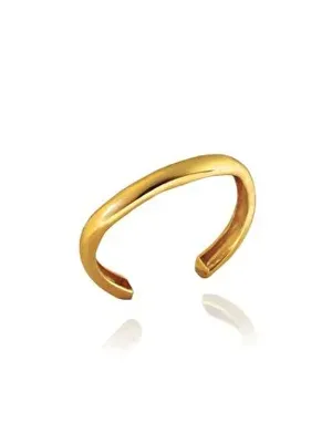 Linya Jewellery Grel Kalın Asimetrik Kelepçe Bileklik Parlak Gold