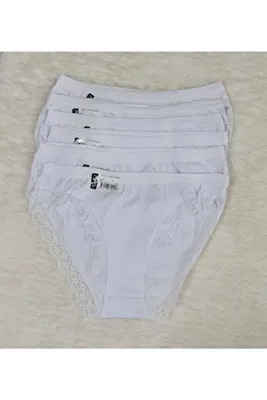 Tutku 6'lı Paket Beyaz Paça Dantelli Işık Bikini Külot