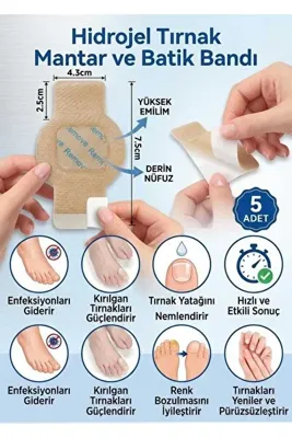 Braventa Collection Tırnak Mantarı Bandı, Hidrojel Tırnak Bakımı 5 Adet