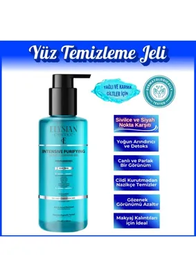 Elysian Essence Yoğun Arındırıcı Detoks Yüz Temizleme Jeli - Siyah Nokta Karşıtı - Aha Bha - Kojik Asit 200  ml