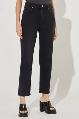 Lee Carol Straight Fit Düz Kesim Yüksek Bel Siyah Esnek Jean Kot Pantolon