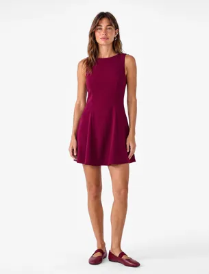 Koton Slim Fit Bisiklet Yaka Kolsuz Mini Kloş Peplum Elbise