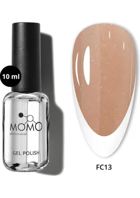 Momo Professional Kalıcı Oje İçin Renkli Rubber Base Coat FC13, Altın Simli Koyu Bronz, 10 ml