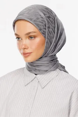 Mooncorn Gri Nova Desen Luxury Jakar Eşarp