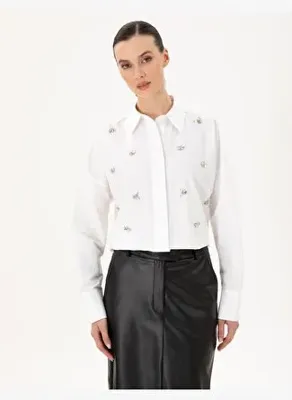 Pierre Cardin Beyaz Oversize Uzun Kollu Gömlek50292277-VR013