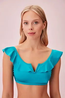 SUWEN Volanlı Bralet Bikini Üst