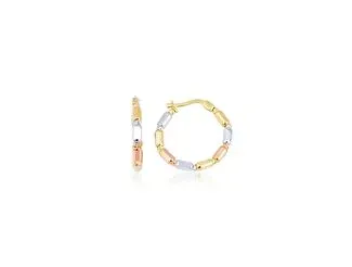 Ema Jewellery Altın Üç Renk Halka Küpe