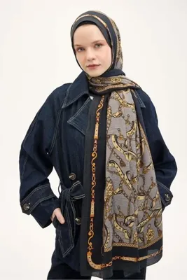 Silk Home Urban Hours Liora Siyah Gri Mayda Şal 190x70