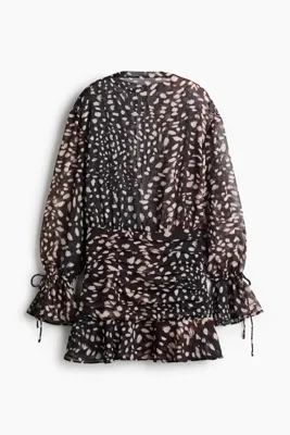 H&M Pileli ve Kayık Yakalı Elbise