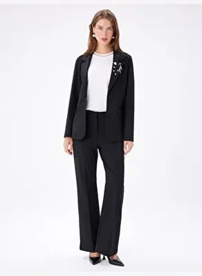 Faik Sönmez İğne Ve Broş Detaylı Örme Blazer Ceket W27CKT019