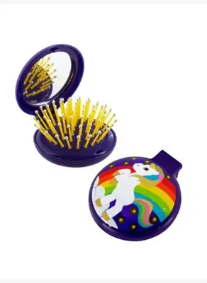 Pylones Katlanabilir Aynalı Saç Fırçası | Lady Retro - Unicorn