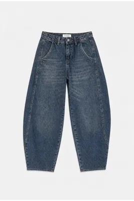 it's basic Kadın 2w6-8 Barrel Fit %100 Koton Denim Jean