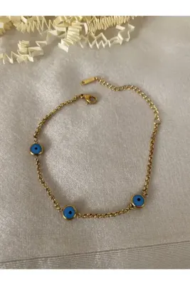 staınless steel Zeyna Accessories Nazar Boncuklu Antialerjik Paslanmaz Çelik Bileklik