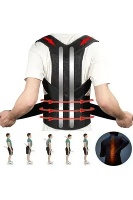ZEYZEN Medikal 360 Derece Çift Balen Destekli Kifoz Korsesi Ortopedik Skolyoz Korsesi Kadın Erkek Korse
