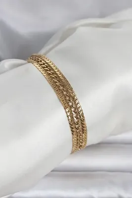 Genel Markalar 316L Çelik Gold Renk 3'lü Kadın Bileklik 5886