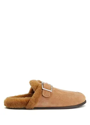 Jimmy Choo Biker Camel Kadın Süet Terlik