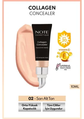 Note Cosmetics Note Collagen Concealer Kolajen İçerikli SPF 20 Göz Altı Kapatıcısı 02