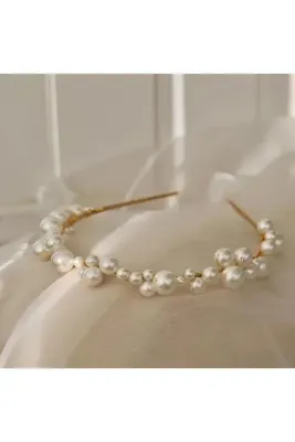 Genel Markalar İncili Nikah Nişan Gelin Tacı ( Düğün Kına Nikah Söz Nişan Balo Aksesuarı )