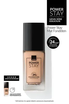 Avon Power Stay Mat Fondöten-140P LIGHT IVORY