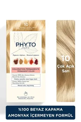 Phyto Color Bitkisel Amonyaksız Kalıcı Doğal İçerikli Bitkisel Saç Boyası 10 Çok Açık Sarı