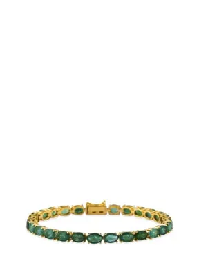Aspendos Jewellery Su Yolu Oval Zümrüt 18 Ayar Altın Kadın Bileklik
