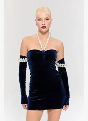 Nur Karaata Eternal Heir Mini Navy Elbise