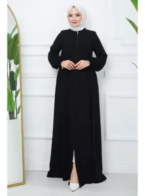 InStyle Parçalı Mevlana Kumaş Ferace - Siyah