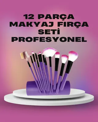 Syncticaret 12 Parça Yumuşak Kıllı Makyaj Fırçası Seti Yüz Ve Göz Makyajına Uygun Profesyonel Kullanım 52323938