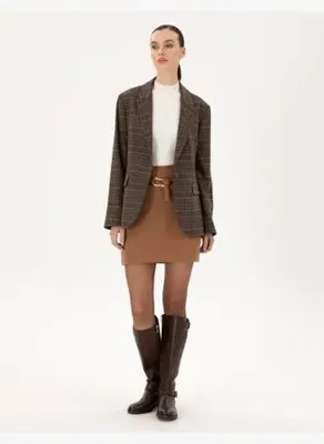 Pierre Cardin Kahverengi A Kesim Dokuma Etek50290405-VR029