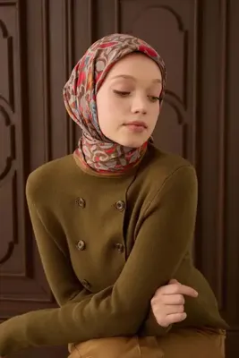 Silk Home Velora Eşarp Vintage Damask Yağ Yeşili