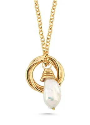 LisaLina Petite Twist Baroque Pearl Altın Kaplama Kolye